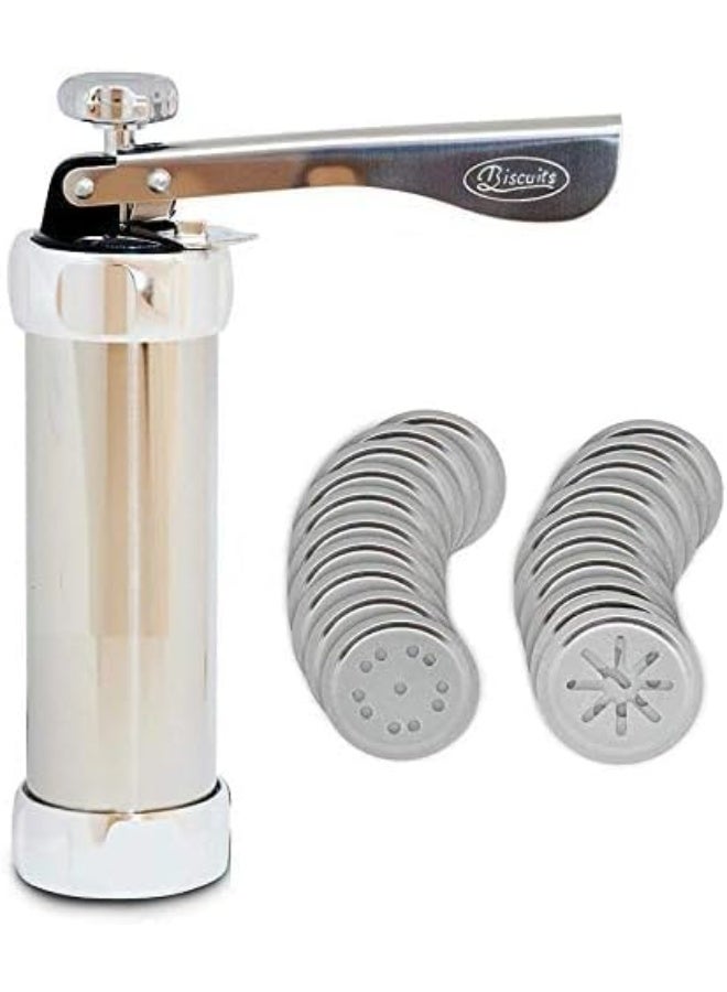 ماكينة بيتيفور وكريمة متعددة الاستخدامات مصنوعة من الفولاذ المقاوم للصدأ عالي الجودة عملية وسهلة الاستخدام لتزيين التورت والكب كيك وصنع الكوكيز والبسكويت بأشكال متنوعة (Elc) - Image 3